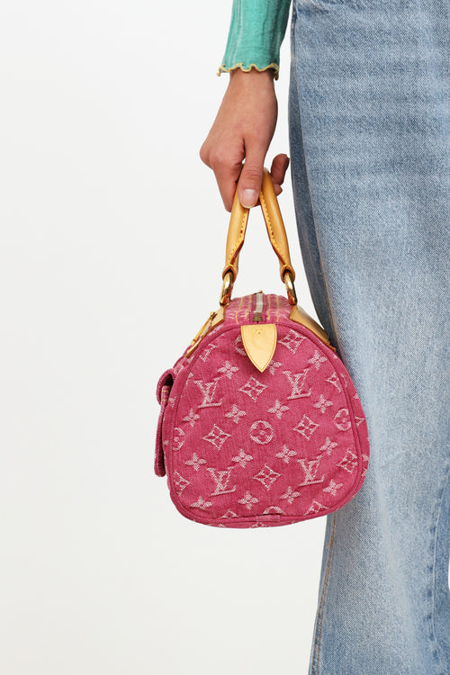 Louis Vuitton Pink Denim Neo Speedy Bag