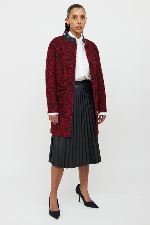 Louis Vuitton Red 
Black Boucle Coat