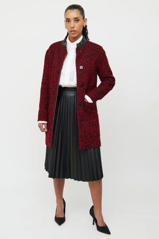 Louis Vuitton Red 
Black Boucle Coat