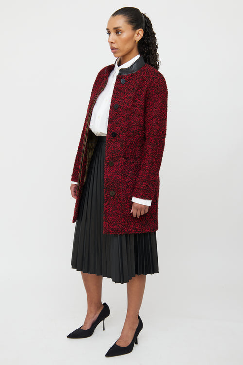 Louis Vuitton Red 
Black Boucle Coat