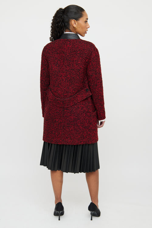 Louis Vuitton Red 
Black Boucle Coat