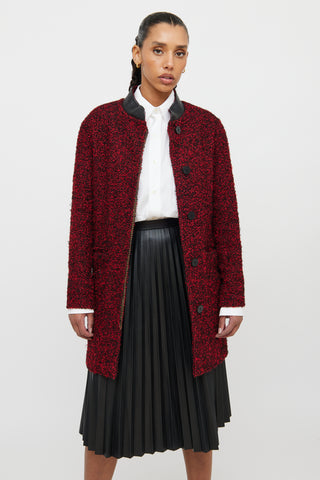 Louis Vuitton Red 
Black Boucle Coat