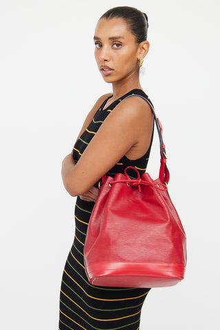 Louis Vuitton Red Epi Leather Noé Bucket Bag