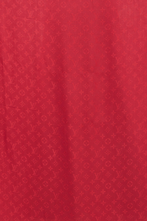 Louis Vuitton Red Silk Monogram Pomme D
Amour Scarf