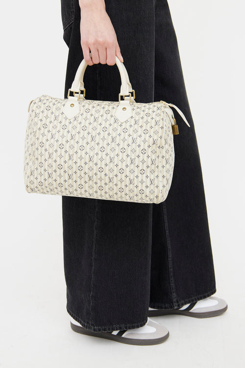 Louis Vuitton 2007 White Mini Lin Croisette Speedy 30 Bag