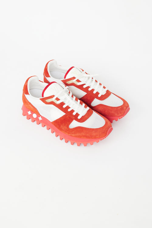 Louis Vuitton Virgil Abloh Red 
White Runner Sneaker