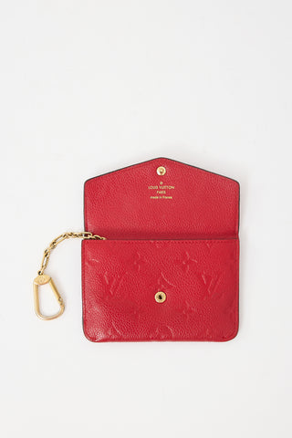 Louis Vuitton Red Leather Empreinte Key Ring Pouch