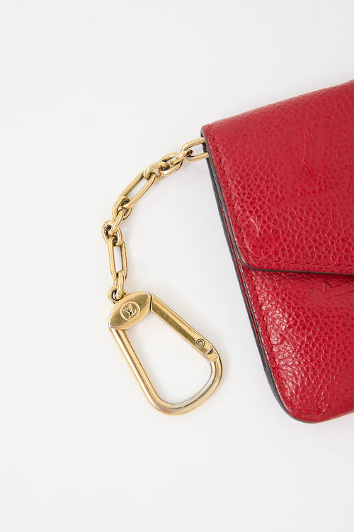 Louis Vuitton Red Leather Empreinte Key Ring Pouch