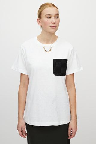 Louis Vuitton White 
Black Monogram Chain T-Shirt