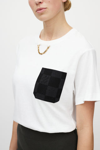 Louis Vuitton White 
Black Monogram Chain T-Shirt