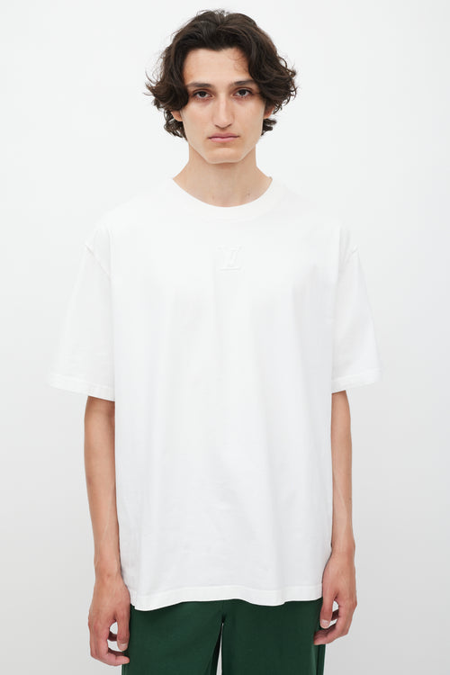 Louis Vuitton White Embossed Logo T-Shirt