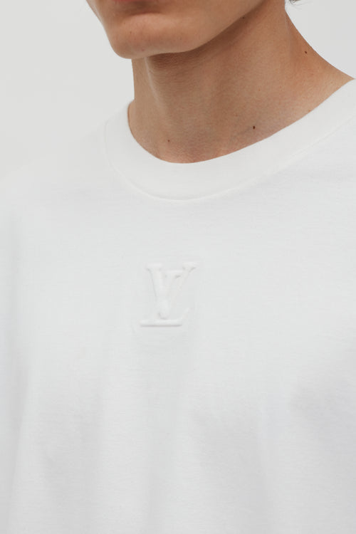 Louis Vuitton White Embossed Logo T-Shirt