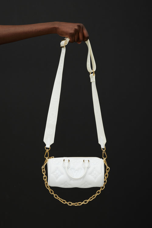 Louis Vuitton White Leather Monogram Papillon Bag