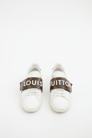 Louis Vuitton White  
Brown Frontrow Logo Sneakers