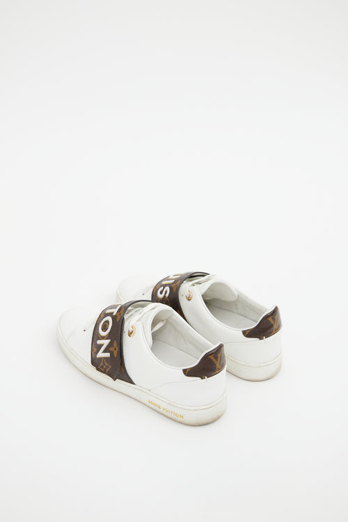 Louis Vuitton White  
Brown Frontrow Logo Sneakers