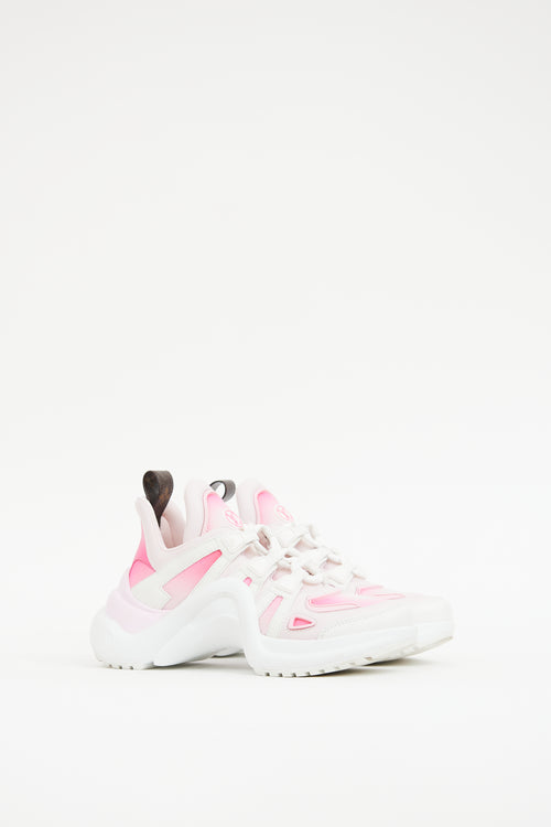 Louis Vuitton White 
Pink Archlight Sneaker