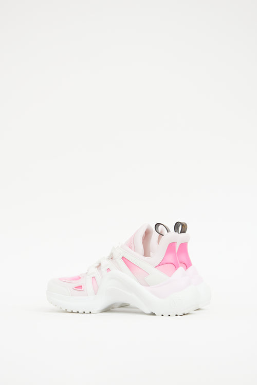 Louis Vuitton White 
Pink Archlight Sneaker