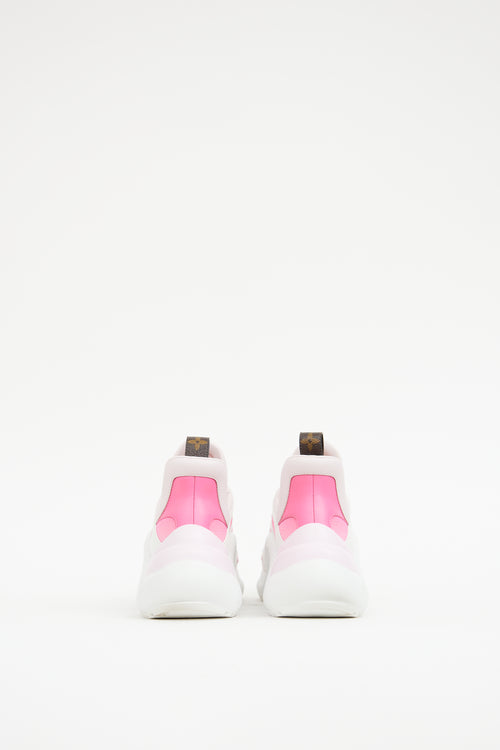 Louis Vuitton White 
Pink Archlight Sneaker