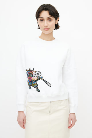 Louis Vuitton White Samurai Sequin Sweater