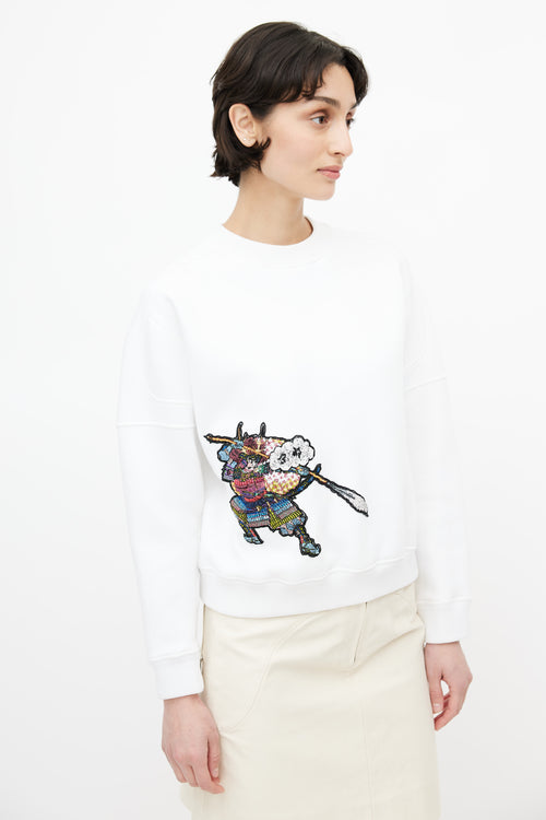 Louis Vuitton White Samurai Sequin Sweater