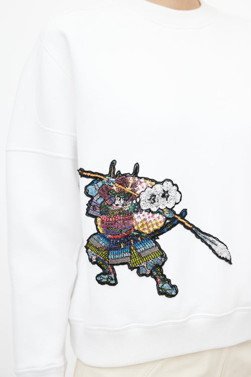 Louis Vuitton White Samurai Sequin Sweater