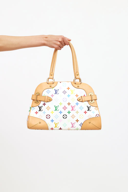 Louis Vuitton White Maurakami Claudia Bag