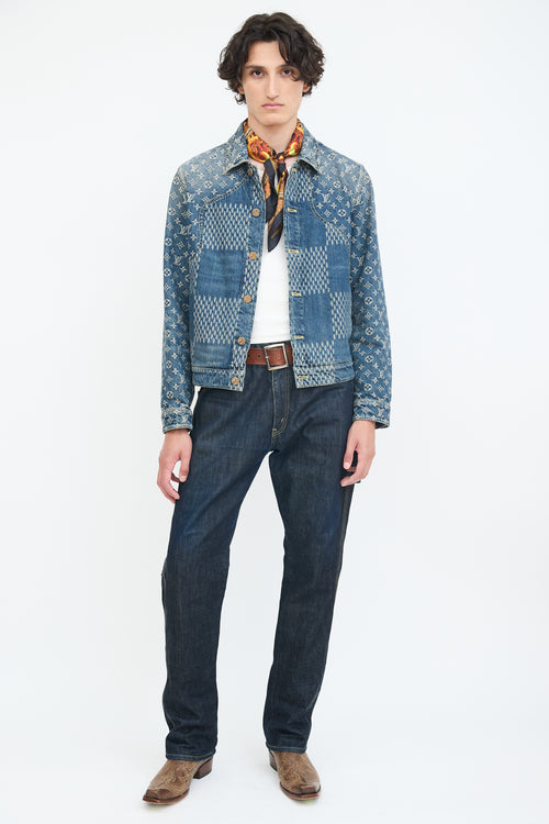 Louis Vuitton X Nigo Blue Monogram Denim Jacket