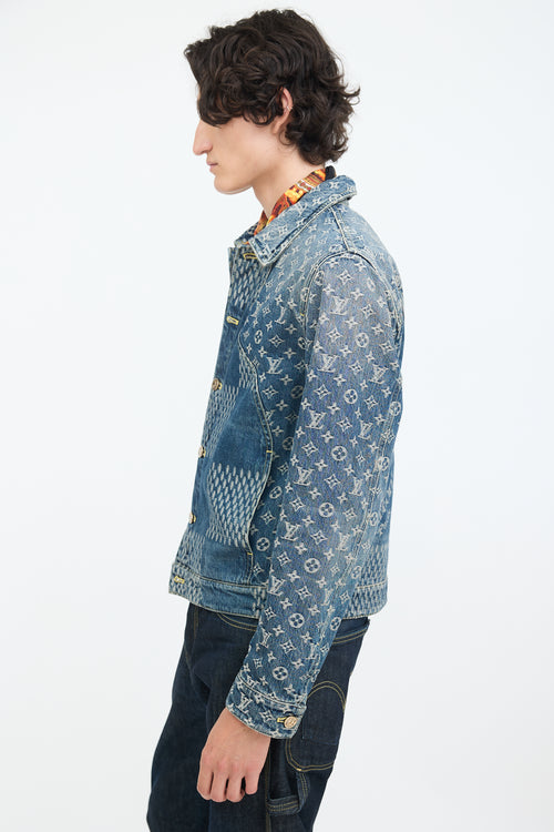 Louis Vuitton X Nigo Blue Monogram Denim Jacket