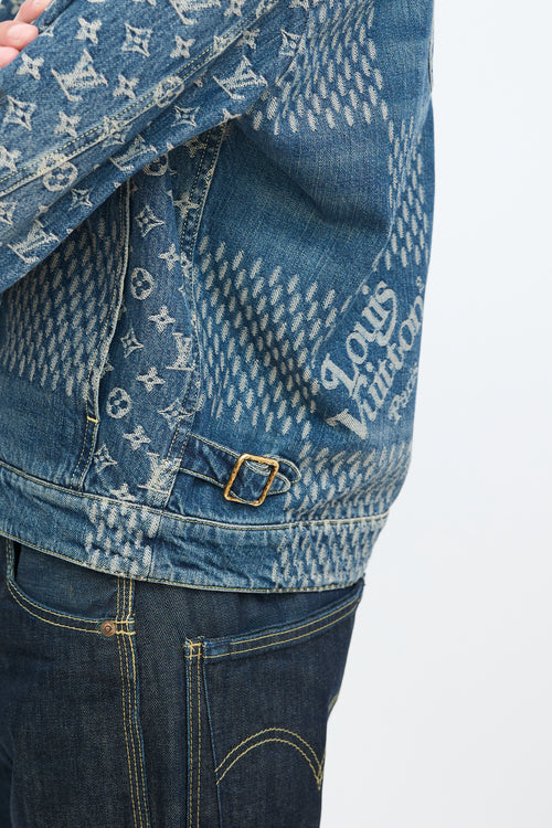 Louis Vuitton X Nigo Blue Monogram Denim Jacket