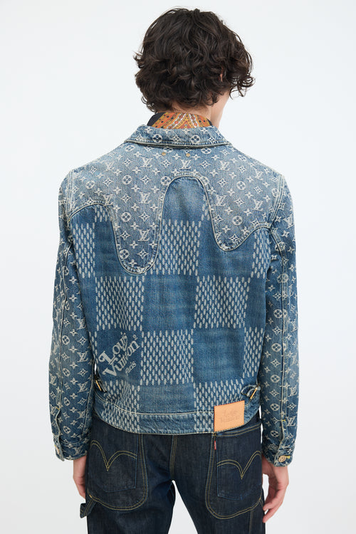 Louis Vuitton X Nigo Blue Monogram Denim Jacket