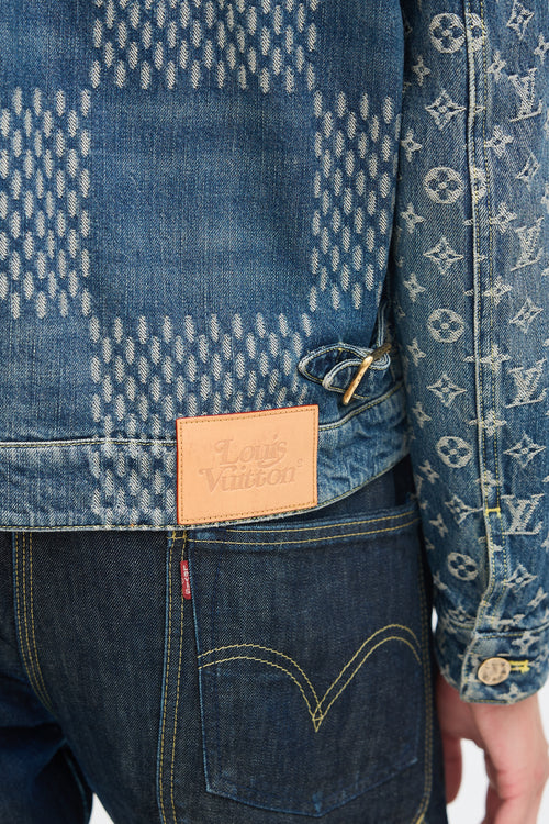 Louis Vuitton X Nigo Blue Monogram Denim Jacket