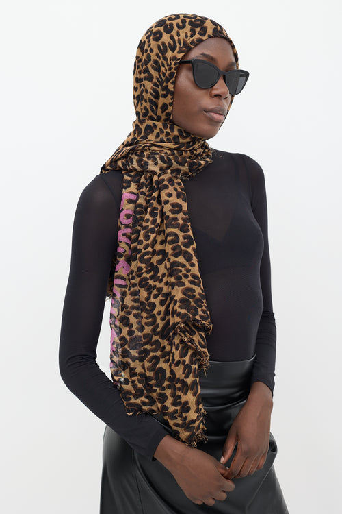 Louis Vuitton X Stephen Sprouse Brown 
Pink Scarf