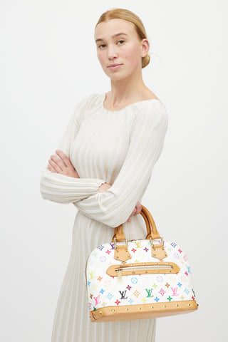 Louis Vuitton X Takashi Murakami 2003 White 
Multicolor Alma PM Bag