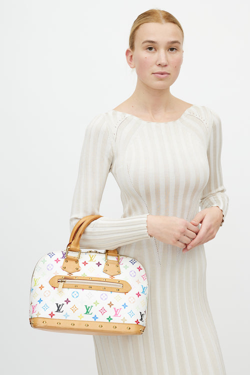 Louis Vuitton X Takashi Murakami 2003 White 
Multicolor Alma PM Bag