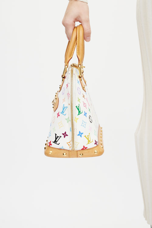 Louis Vuitton X Takashi Murakami 2003 White 
Multicolor Alma PM Bag