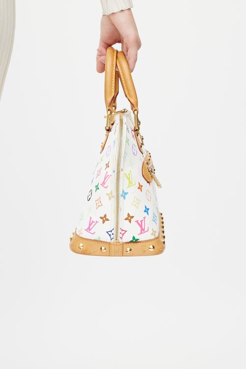 Louis Vuitton X Takashi Murakami 2003 White 
Multicolor Alma PM Bag