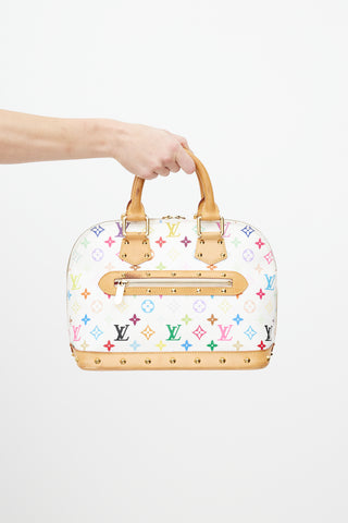 Louis Vuitton X Takashi Murakami 2003 White 
Multicolor Alma PM Bag