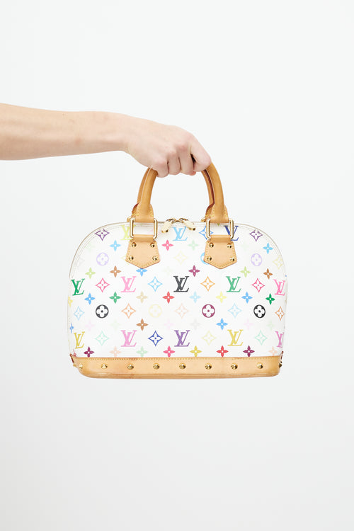 Louis Vuitton X Takashi Murakami 2003 White 
Multicolor Alma PM Bag