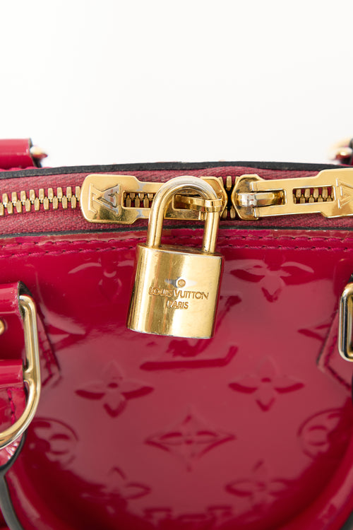 Louis Vuitton 2015 Red Monogram Vernis Alma BB Bag