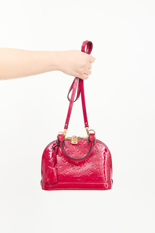 Louis Vuitton 2015 Red Monogram Vernis Alma BB Bag