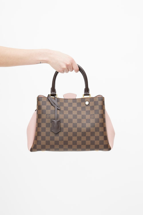 Louis Vuitton 2019 Brown 
Pink Damier Ebene Brittany Shoulder Bag