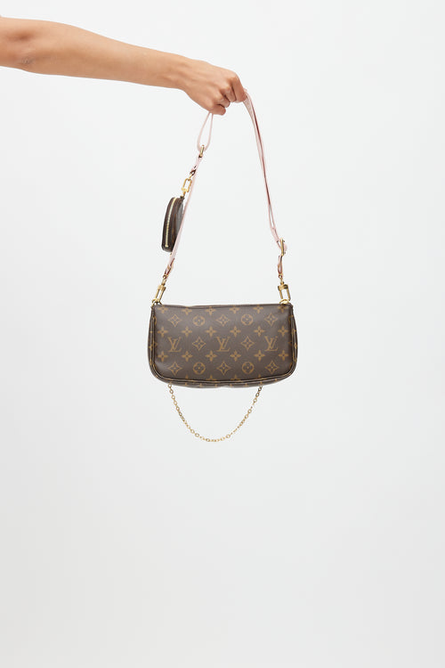 Louis Vuitton 2022 Brown 
Pink Monogram Multi Pochette Accessoires  Bag