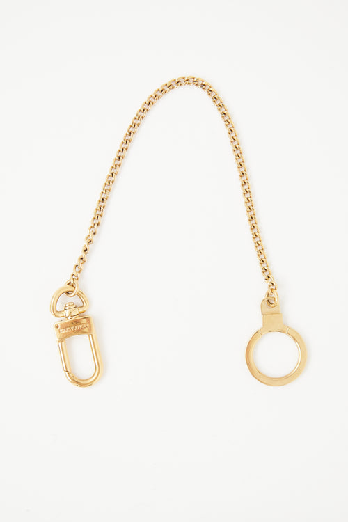 Gold Tone Chaine Anneau Cles Key Ring