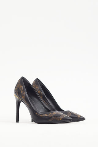 Louis Vuitton Black 
Brown Monogram Hypnotic Heel