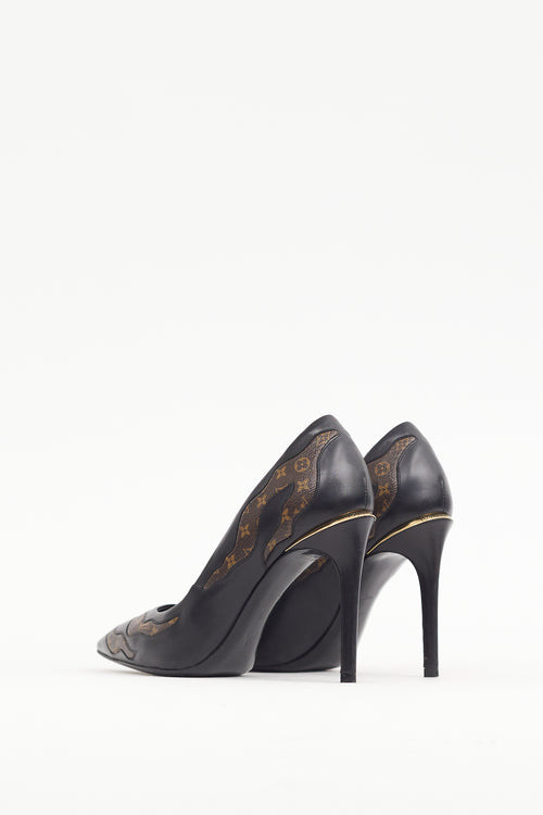 Louis Vuitton Black 
Brown Monogram Hypnotic Heel