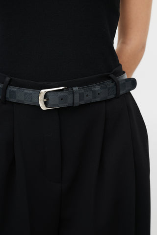 Louis Vuitton Black 
Grey Damier Graphite Belt