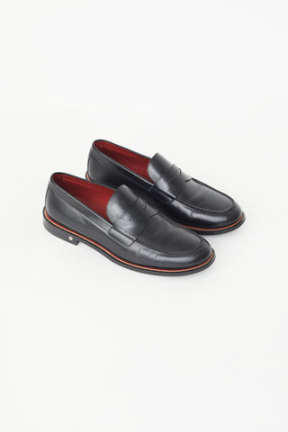 Louis Vuitton Black Leather Penny Loafer