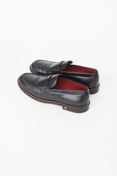 Louis Vuitton Black Leather Penny Loafer