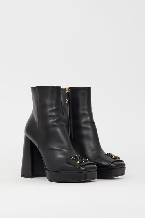 Louis Vuitton Black Leather Shake Platform Boot