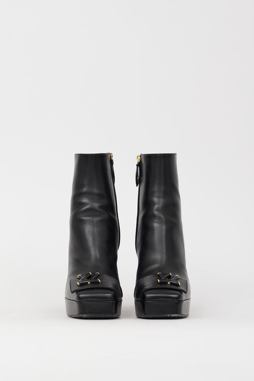 Louis Vuitton Black Leather Shake Platform Boot